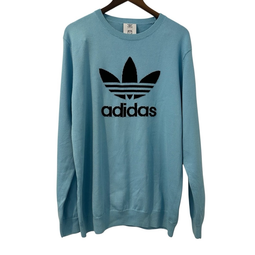 Adidas Men's Light Blue Have A Good Time Crewneck Sweater
